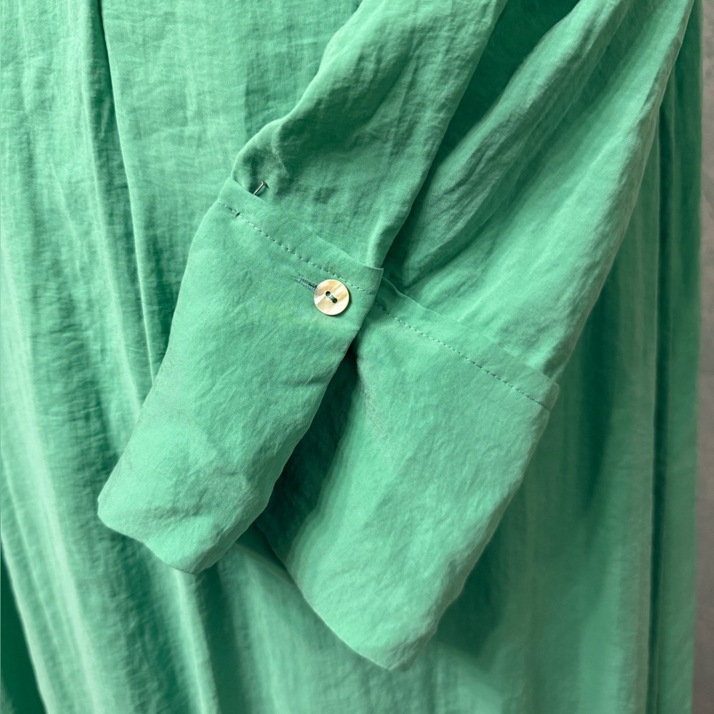 ZARA  GREEN  MAXI caftan  casual dress - Picture 7 of 10